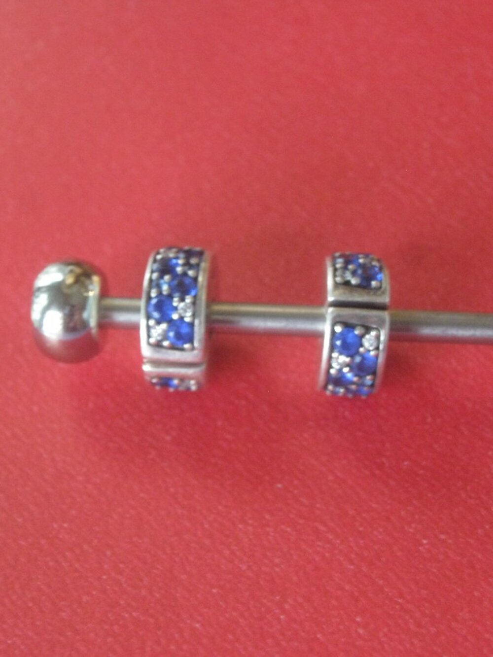 PANDORA Blue & Clear Pavé Clip with Silicone - 25$ Each